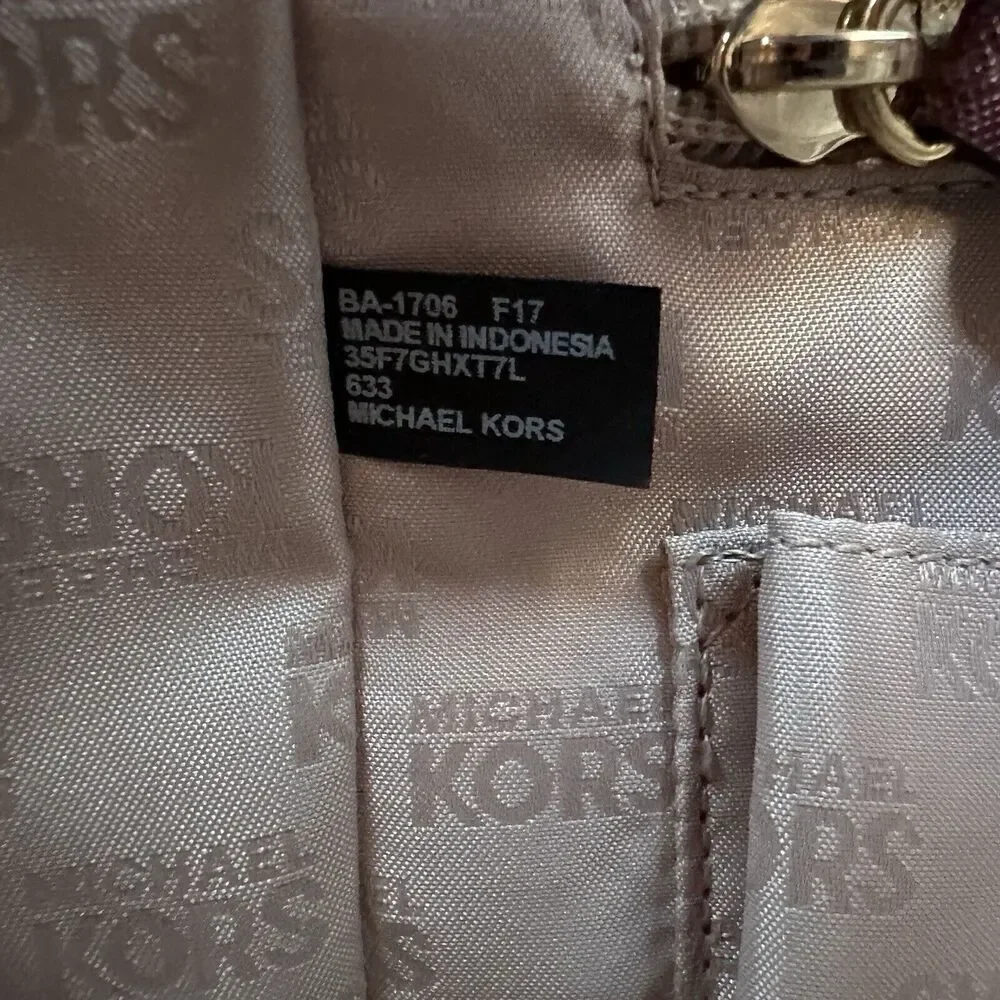 Michael Kors Hamilton‎ Purse Traveler Studded Burgundy Maroon Crossbody Bag
